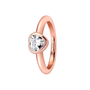 Ring rose gold with heart crystal