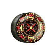 Flared Plug aus Ebenholz mit Keltischem Symbol Epoxy...