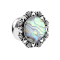 Flared Plug mit Vintage Blume und Abalone