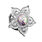 Flesh Plug Triabl Blume mit Abalone und Kristall