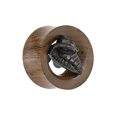Flared snakewood tunnel with ebony cobra