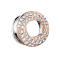 Flared tunnel crystal swirl rose gold