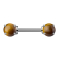 Barbell with two tigers eye stone spheres