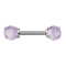 Barbell mit zwei Amethyst Stein Kugeln