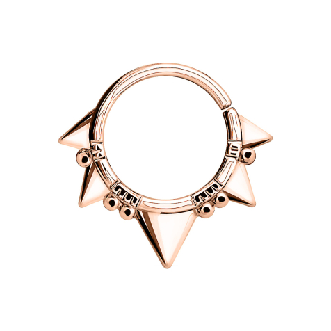 Septum ring five triangles rose gold