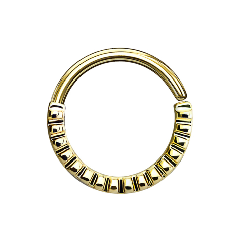 Grooved septum ring 14k gold-plated