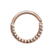 Grooved rose gold septum ring