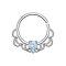 Anneau septum argent filigrane avec cristal aqua