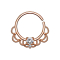 Septum ring rose gold filigree with silver crystal