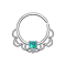 Anneau septum argent filigrane avec opale verte