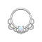 Anneau septum argent filigrane avec opale blanche
