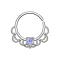 Septum ring silver filigree with violet opal