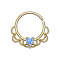 Septum Ring 18k vergoldet filigran mit Opal blau