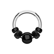 Micro anneau segment pliable argent avec diverses perles...