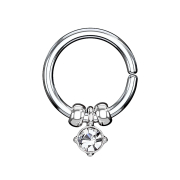 Micro piercing anneau argenté avec pendentif en...