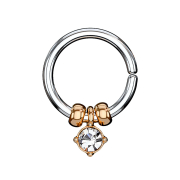 Micro piercing anneau argenté avec pendentif en...