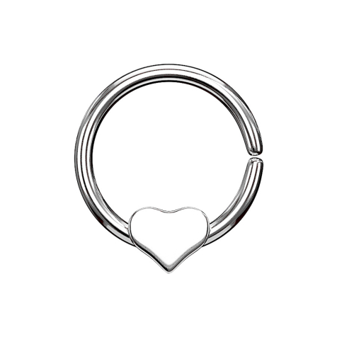 Micro piercing anneau argent avec coeur