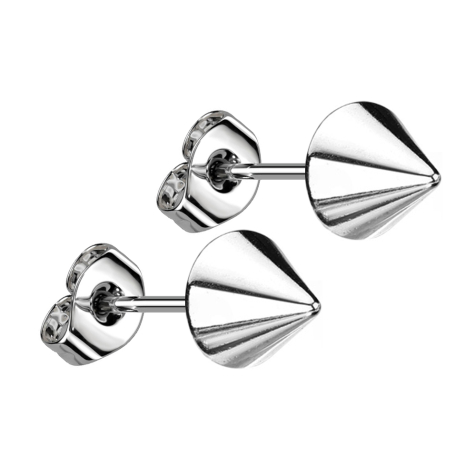 Stud earrings with cone silver