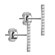 Boucles doreilles argent barre de cristal