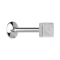 Micro UFO Labret filo interno argento con quadrato