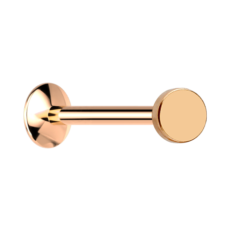 Micro UFO Labret Innengewinde rosegold mit Scheibe