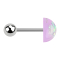 Micro barbell silver with ball and glitter dome purple