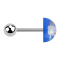 Micro Barbell argent avec boule et glitter dôme bleu