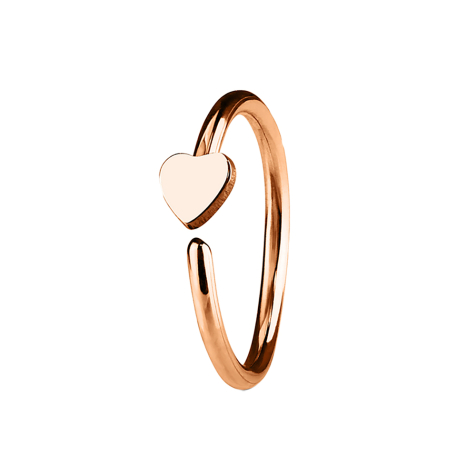 Micro piercing anneau avec cœur or rose