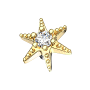 Dermal Anchor doré étoile de mer avec cristal