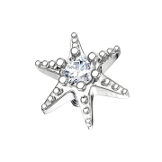 Dermal Anchor argent étoile de mer avec cristal