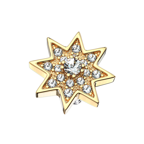 Dermal Anchor vergoldet Stern mit Kristall
