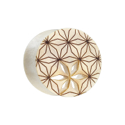 Flared Tunnel Blume des Lebens geschnitzt aus Krokodilholz