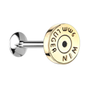 Micro UFO Labret filetto interno placcato oro con sfera a...