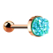 Micro Barbell or rose avec pierre Druse verte