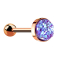 Micro Barbell or rose avec pierre Druse violette