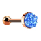 Micro Barbell or rose avec pierre Druse bleu foncé