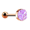 Micro Barbell or rose avec pierre Druse violet clair