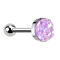 Micro Barbell argent avec pierre Druse violet clair