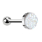 Micro Barbell silber mit Druse Stein weiss