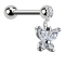 Micro Barbell argent avec boule et pendentif papillon