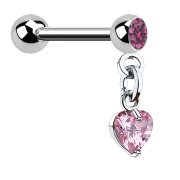 Micro bilanciere in argento con sfera e ciondolo a cuore...