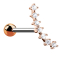 Micro barbell rose gold with ball and crescent moon with crystal
