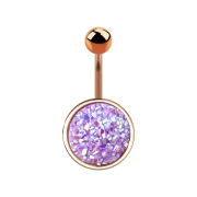 Banana rose gold with light purple druse stone