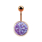 Banana rose gold with purple druse stone