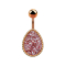 Banana rose gold oval with pink druse stone