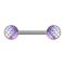 Barbell argent avec écailles de poisson roses