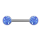 Barbell argent avec pierre Druse bleu foncé