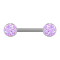Barbell argent avec pierre Druse violet clair