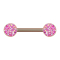 Barbell or rose avec pierre Druse rose