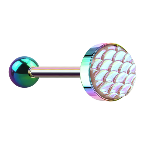 Barbell coloré avec écailles de poisson rose